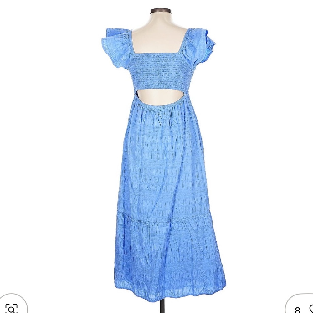 Universal Thread Sky Blue Flutter Sleeve Midi Dre… - image 3